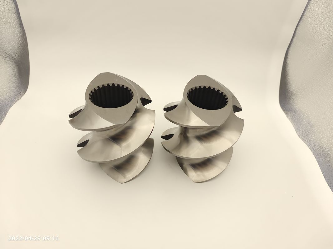 Parti di estrusori a doppia vite ad alte prestazioni Leghe importate WR5 Materiale Elementi a vite