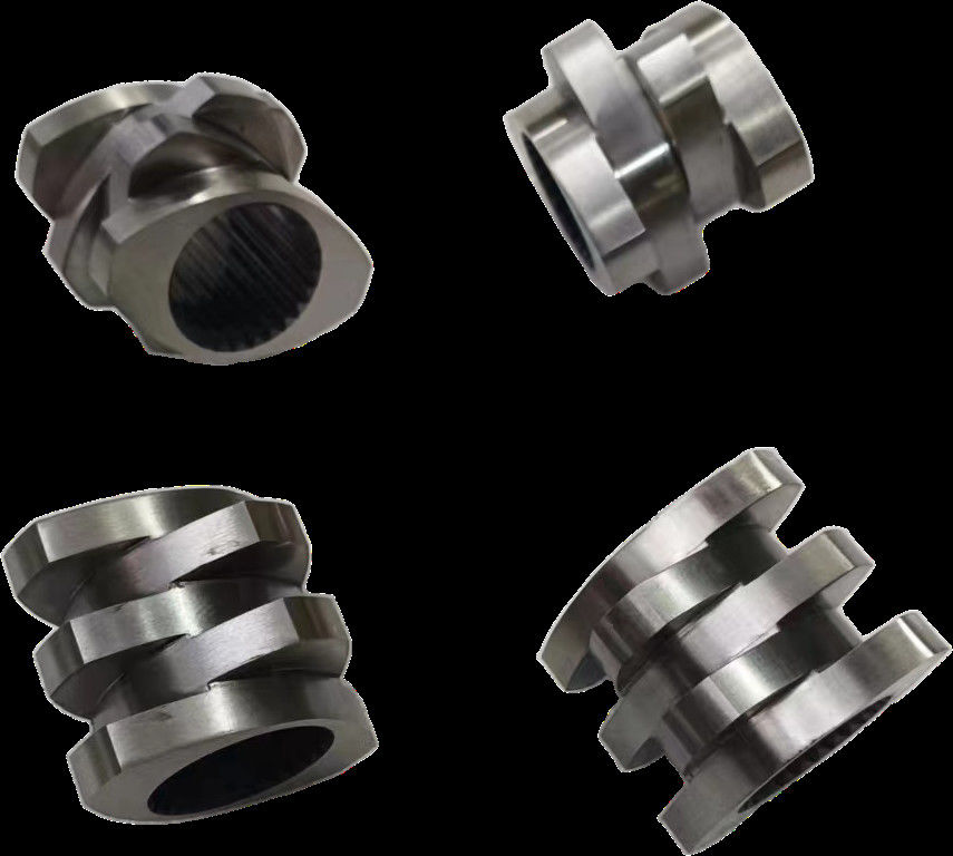 Zona di fusione parti di estrusore a doppia vite 30° 45° 60° 90° angolo viti 71mm OD