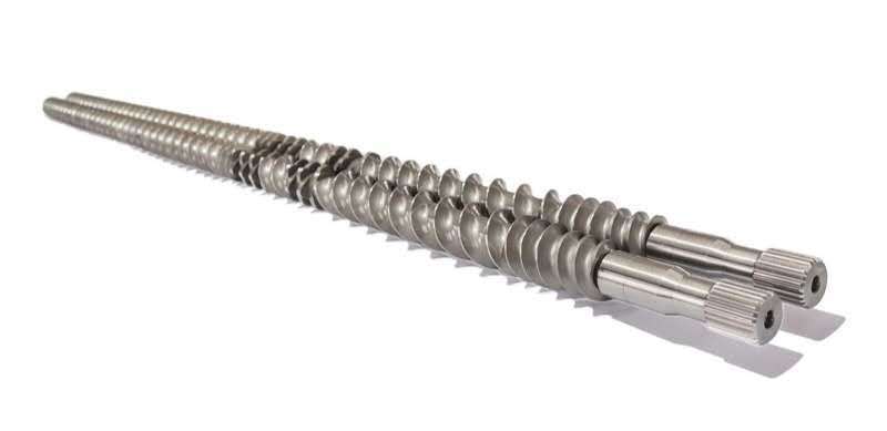 Macchina di estrusione a doppia vite Vibrating Rotating Screw Elements For Customized Material WPC Extruder