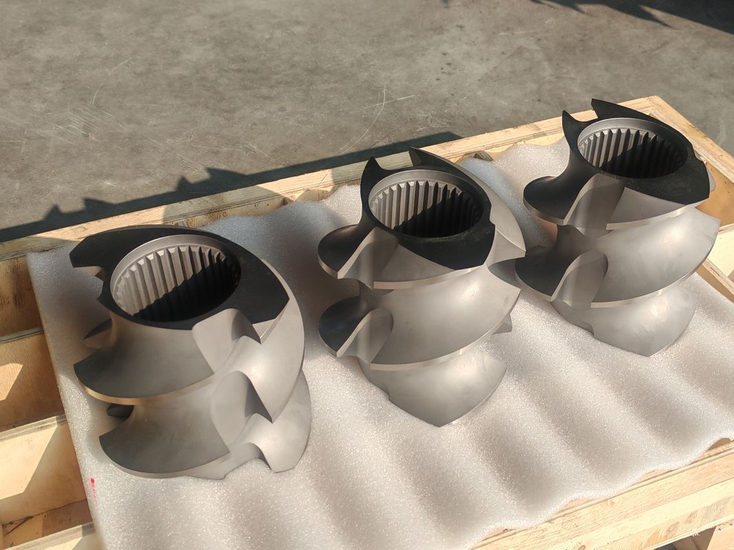 Elementi di vite della linea di estrusione in plastica 60 mm-120 Lunghezza della vite 100 rpm-1200 Velocità della vite per la macchina di estrusione a doppia vite