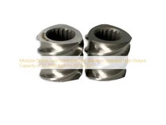 Elementi per estrusore a doppia vite con design modulare e alta capacità produttiva di 50-2000 Kg/h per la produzione